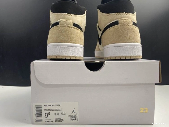 Kicked Out Shoe Store Mid 1 -800 Jordan BQ6472 'Barely Air Orange' 0701